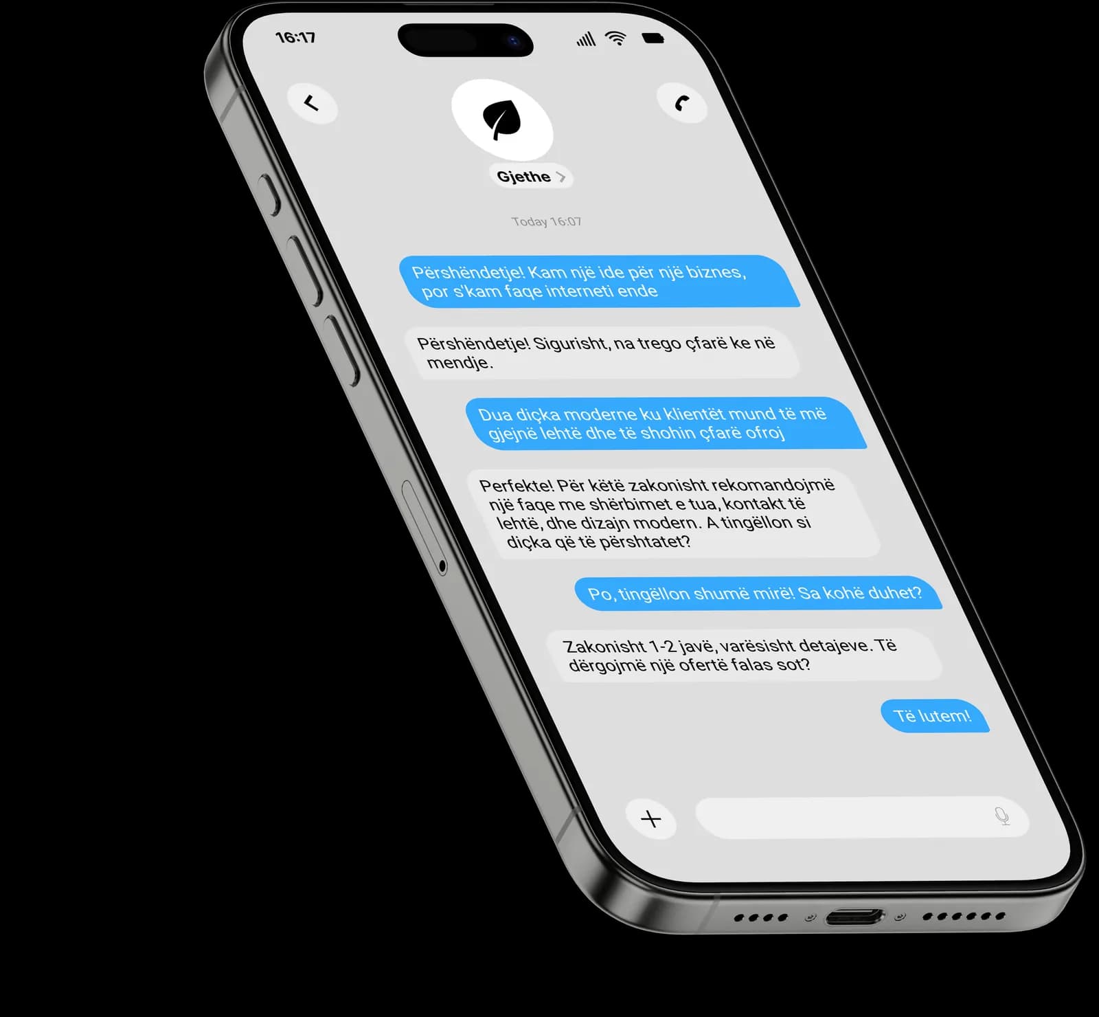 Gjethe project consultation inquiry mockup